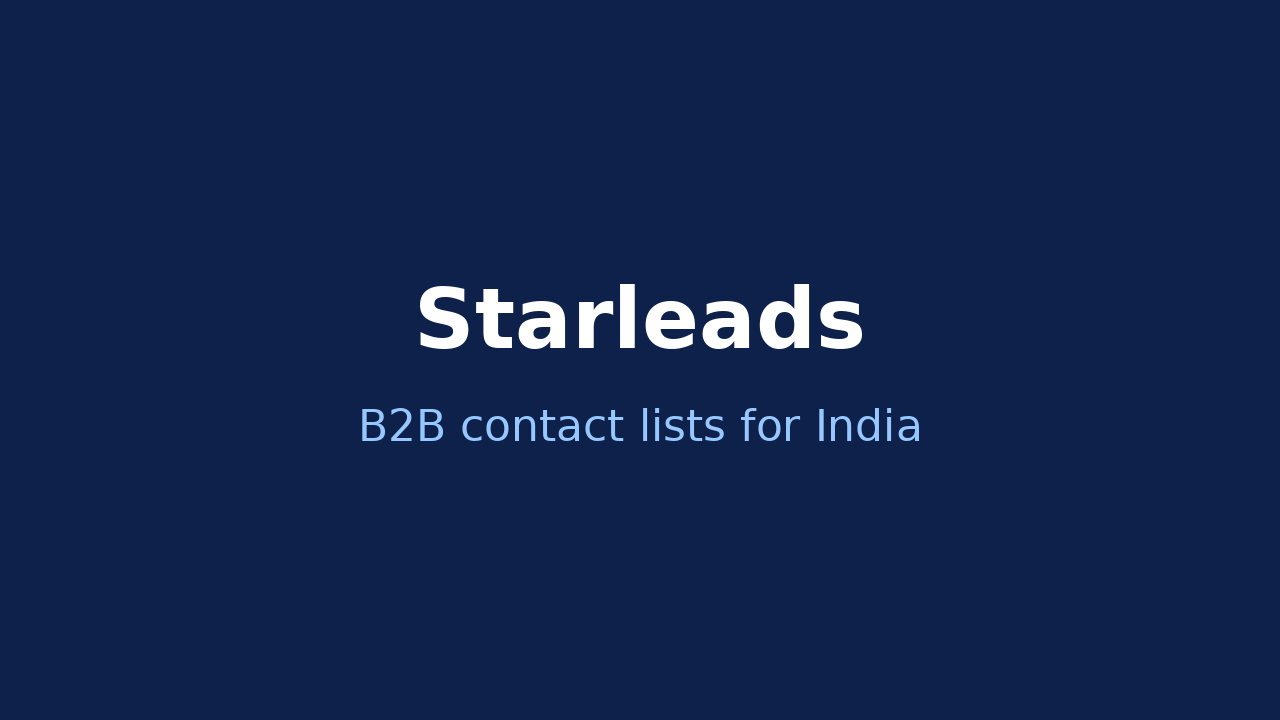 Starleads - B2B contact lists for India